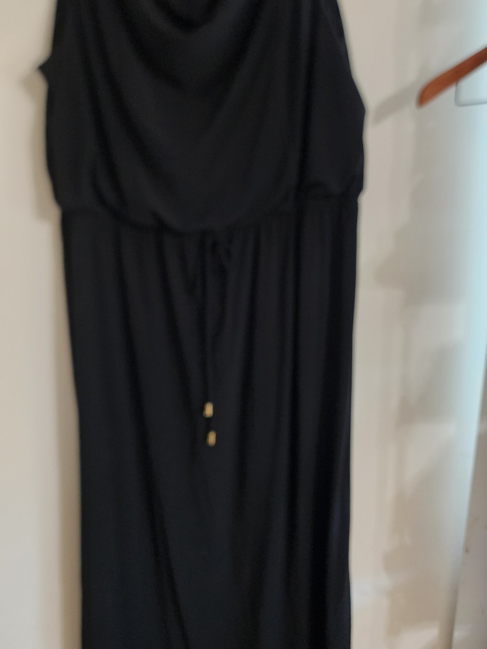 Emma & Michele Black Sleeveless Maxi Dress with Drawstring